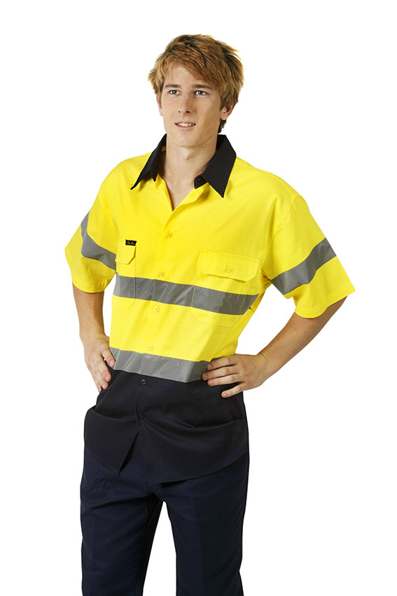 Hi Vis 155 GSM Cotton Twill Shirt, Short Sleeve